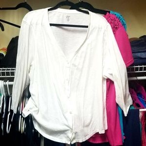 Crown and Ivy white lightweight cardigan 3x